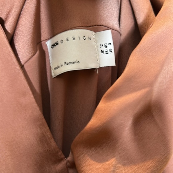 ASOS Edition Ruched Batwing Sleeve Satin Dress SzUS8 New - Picture 6 of 8